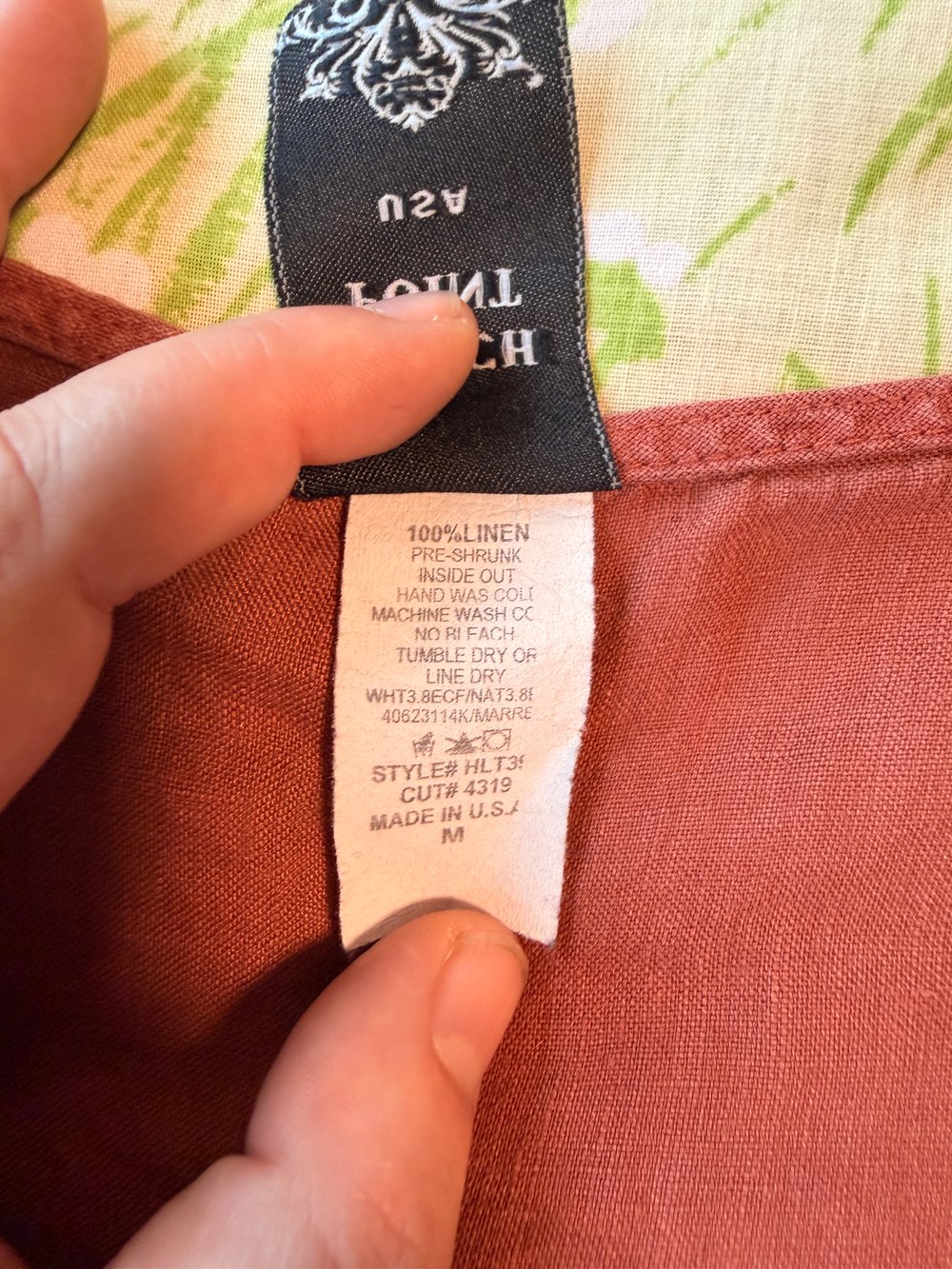 Image of Hand Stamped Linen Tunic Dress — Agave Bloom