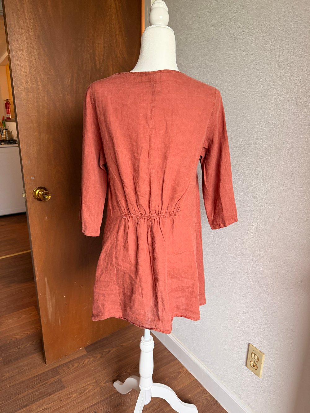 Image of Hand Stamped Linen Tunic Dress — Agave Bloom