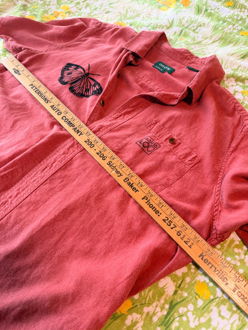 Image of Hand Stamped Orvis Hemp Blend Shirt — Butterfly