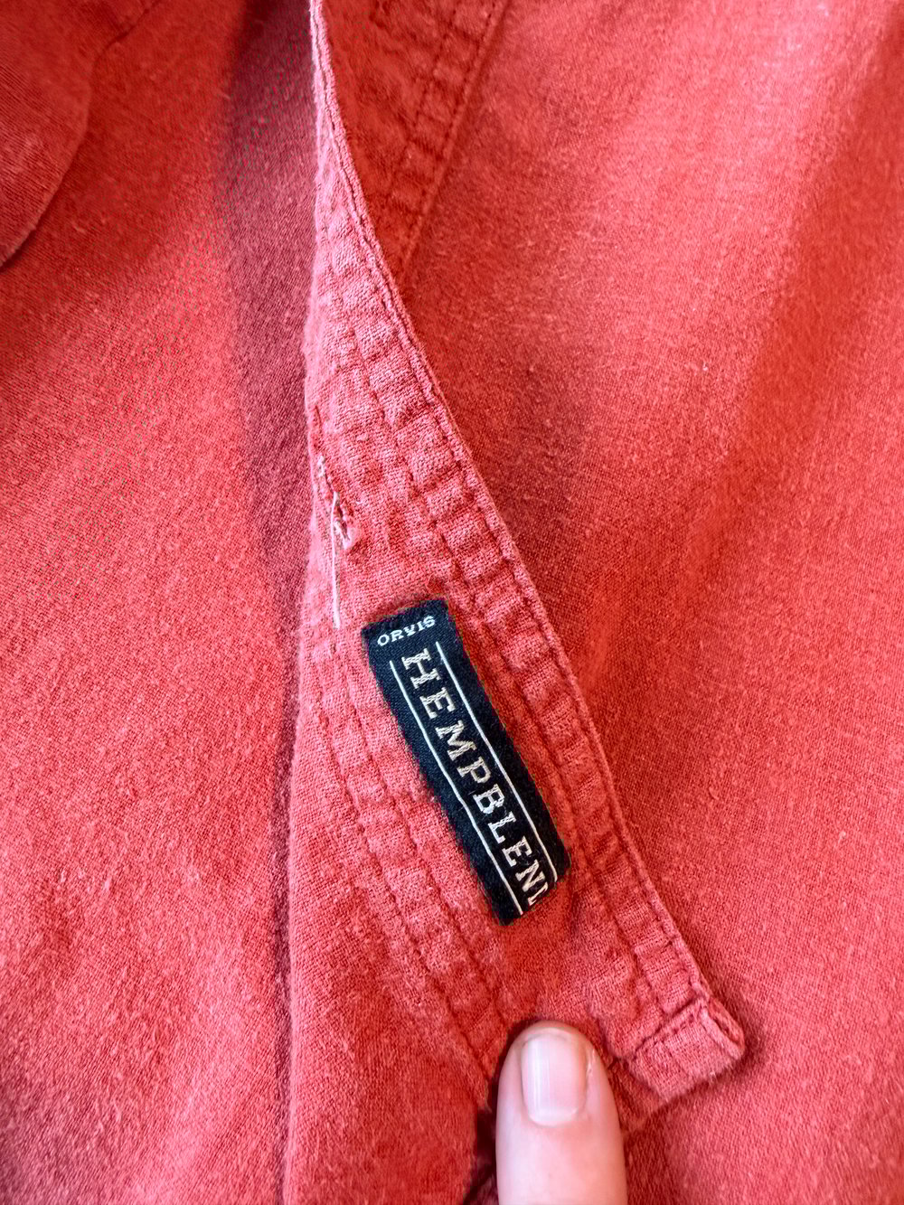 Image of Hand Stamped Orvis Hemp Blend Shirt — Butterfly