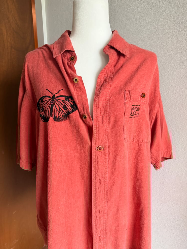 Image of Hand Stamped Orvis Hemp Blend Shirt — Butterfly
