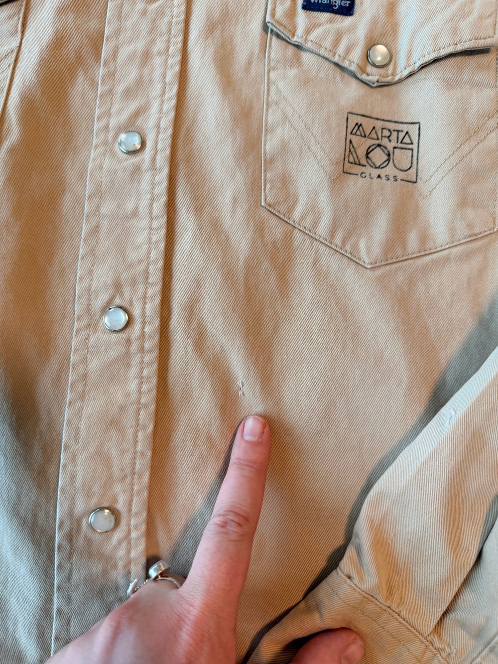 Image of Hand Stamped Vintage Wrangler Pearl Snap — Agave Yoke