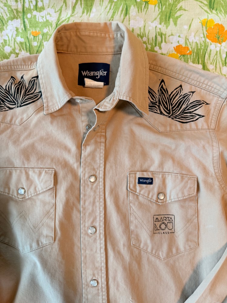 Image of Hand Stamped Vintage Wrangler Pearl Snap — Agave Yoke