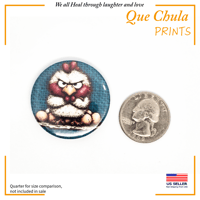 Image 4 of Farm Animal Button Pins or Magnets (1.5"), Pig, Donkey, Cat, Rooster, Lamb