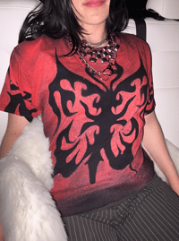 Image 1 of Red Dyed Butterfly - Skystained Shirt (Unisex)