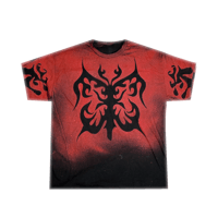 Image 3 of Red Dyed Butterfly - Skystained Shirt (Unisex)