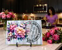 Image 6 of Kitchen Conversion Chart Glass Serving Tray with Stand