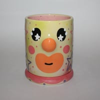 Image 1 of pink n yellow airbrush cup