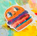 Burger holographic star vinyl sticker