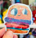 Burger holographic star vinyl sticker