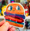 Burger holographic star vinyl sticker
