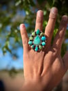Royston Turquoise cluster Ring 