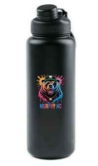 MURPHY MERCH "BEAR" 40 oz Black Stainless Steel Double Wall Water Bottle