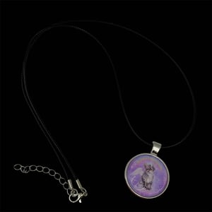 Image of rainbow angel kitty necklace