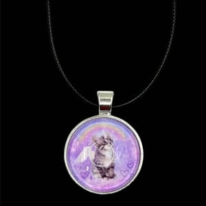 Image of rainbow angel kitty necklace