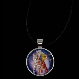 Image of finn & jake on kitty necklace