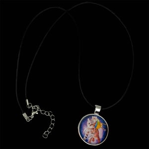 Image of finn & jake on kitty necklace