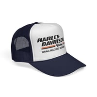 Image 2 of Vintage Harley Davidson Drag Racing Trucker Hat Retro - Vintage Motorcycle Cap