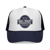 Image 1 of Vintage Walmart Discount City Mesh Snapback Trucker Hat Adjustable Retro Cap