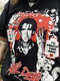 Image 4 of Ash Williams Woodland Critters Garment Dyed Screen Printed Black T-Shirt