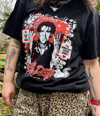 Image 3 of Ash Williams Woodland Critters Garment Dyed Screen Printed Black T-Shirt