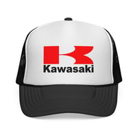 Image 1 of Vintage Kawasaki Motorcycle Trucker Hat - Retro Vintage Motorcycle Cap