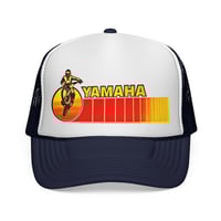 Image 4 of Vintage Yamaha Motorcycle Trucker Hat Black - Retro Vintage Motorcycle Cap