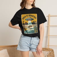 Image 1 of Area 51 Roadtrip T-Shirt — Retro UFO Desert Road Trip Tee (Las Vegas to Desert)