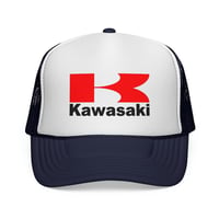 Image 4 of Vintage Kawasaki Motorcycle Trucker Hat - Retro Vintage Motorcycle Cap