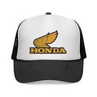 Image 1 of Vintage Honda Mesh Snapback Trucker Hat Black - Retro Adjustable Cap
