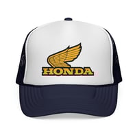 Image 4 of Vintage Honda Mesh Snapback Trucker Hat Black - Retro Adjustable Cap