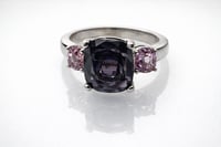Image 4 of Purple & Pink Spinel 3 Stone Ring