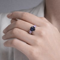 Image 3 of Purple & Pink Spinel 3 Stone Ring