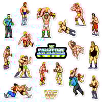 Image 1 of WWF Superstars Sticker/Magnet Sets (18 Pieces) 