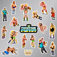 Image 2 of WWF Superstars Sticker/Magnet Sets (18 Pieces) 
