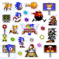 Image 1 of Sonic the Hedgehog 2 Sticker/Magnet Sets (24 Pieces) 