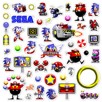 Image 1 of Sonic the Hedgehog Sticker/Magnet Sets (46 Pieces)