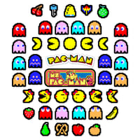 Image 1 of Pac-Man & Ms. Pac-Man Sticker/Magnet Sets (44 Pieces) 