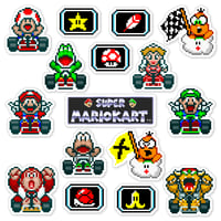 Image 1 of Super Mario Kart Sticker/Magnet Sets (16 Pieces) 