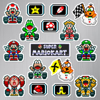 Image 2 of Super Mario Kart Sticker/Magnet Sets (16 Pieces) 