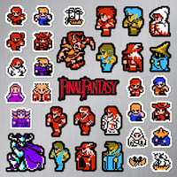 Image 2 of Final Fantasy NES Sticker/Magnet Sets (33 Pieces) 