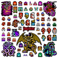 Image 1 of Final Fantasy NES Sticker/Magnet Sets (64 Pieces)
