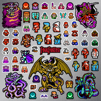 Image 2 of Final Fantasy NES Sticker/Magnet Sets (64 Pieces)