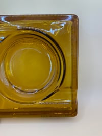 Image 5 of French Vintage Martini Amber Glass Bar Ashtray. Mid-century Modern Design