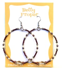 Purple Beaded Hoops