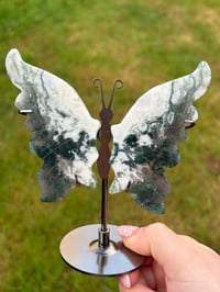 Image 1 of Moss Agate Butterfly Wings