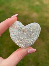 Image 1 of Aura Quartz Druzy Heart