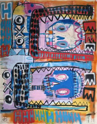 Image 1 of ALLIGATOR DEATH X2 — original artwork — collaboration with Skeleton Cardboard and Marc Craig
