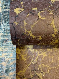 Image 4 of 'Walnut Shimmer' hand marbled paper 