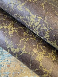Image 5 of 'Walnut Shimmer' hand marbled paper 